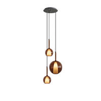 GALERIELEUCHTE Belluna 3-flammig Braun Ø 14/24cm - Braun, Glas (24/24/45cm) - s.luce