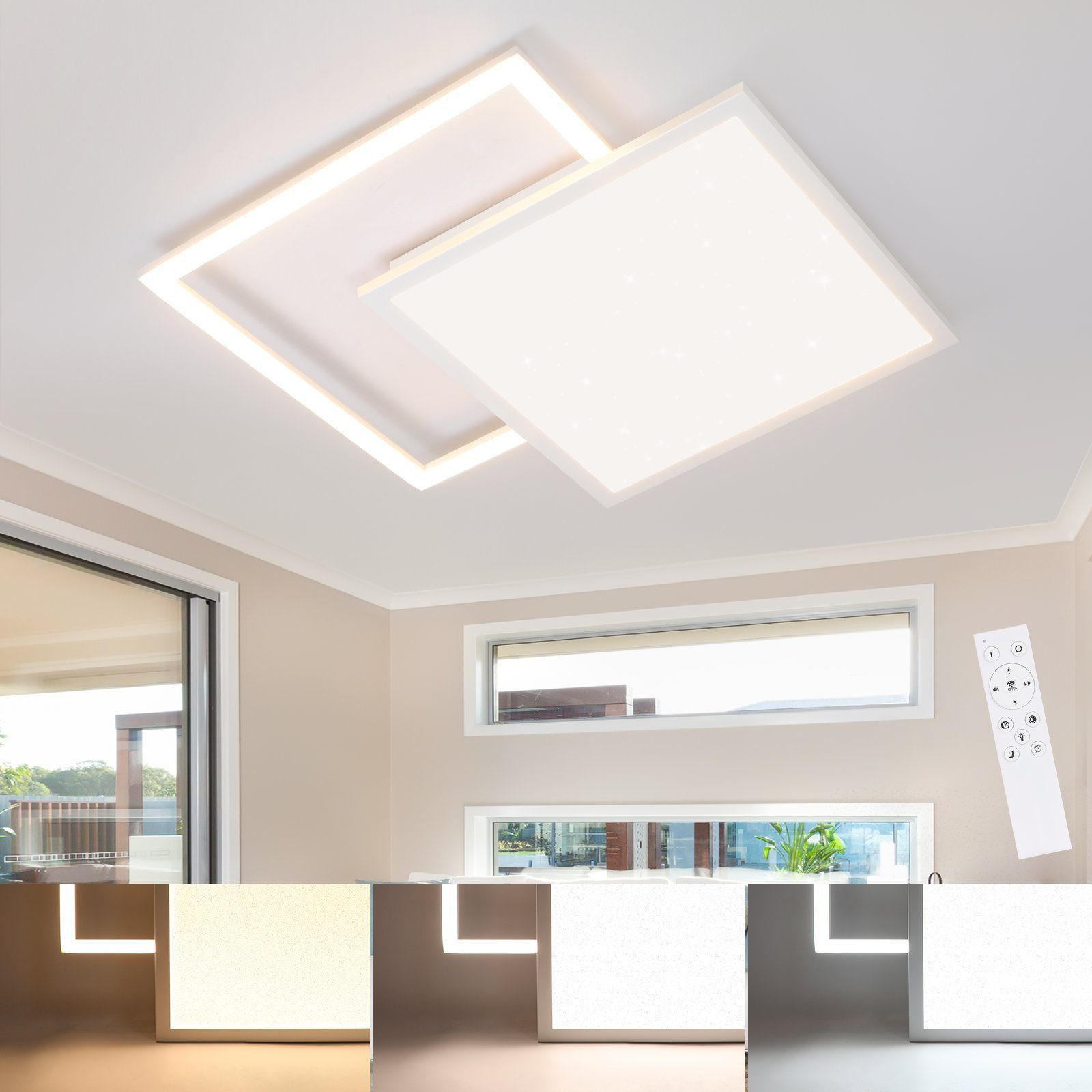 LED-DECKENLEUCHTE Carl 53/53/5 cm - Weiß, Metall (53/53/5cm) - Nettlife