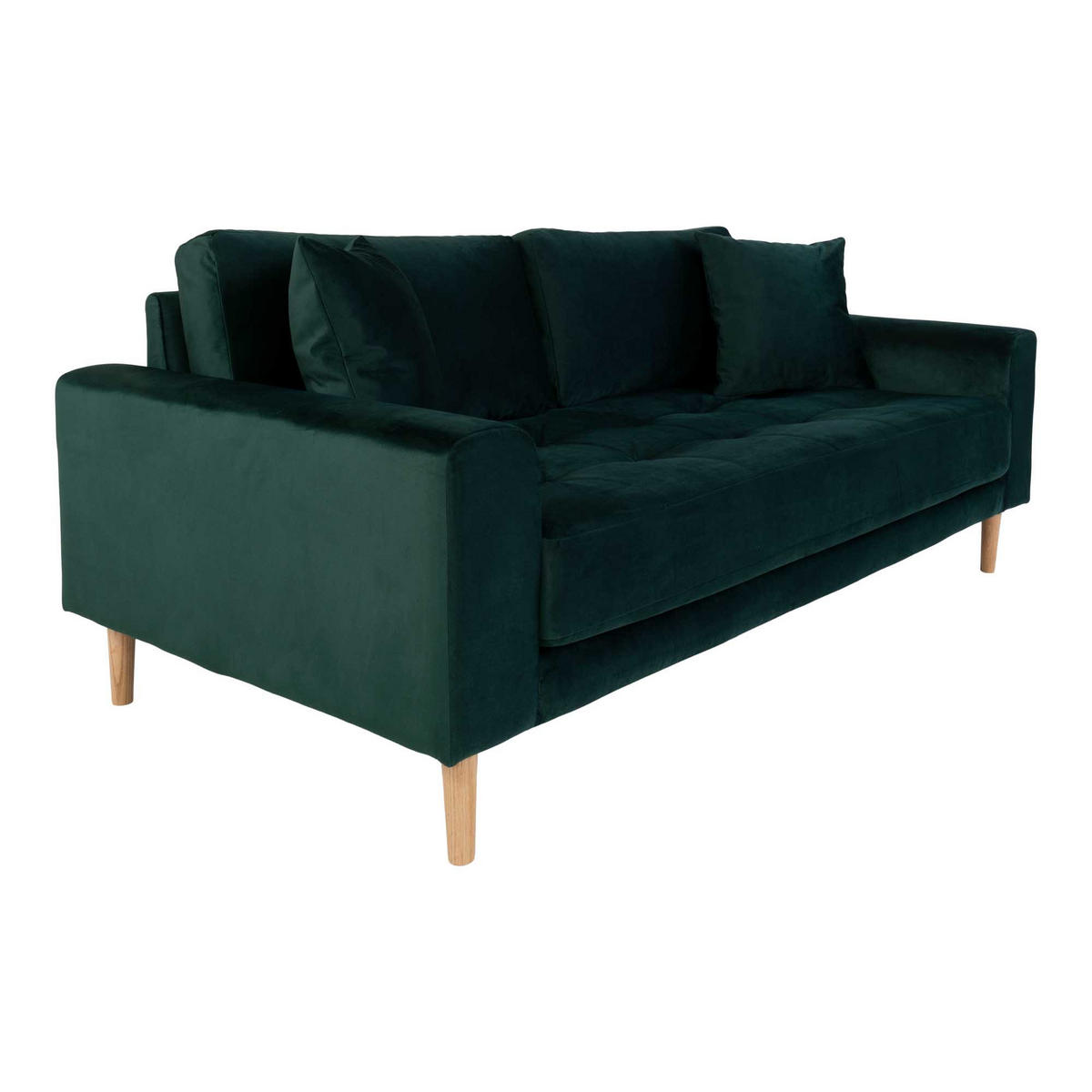 2,5-SITZER-SOFA Velours grün - Grün, Textil (180/76/93cm) - ebuy24