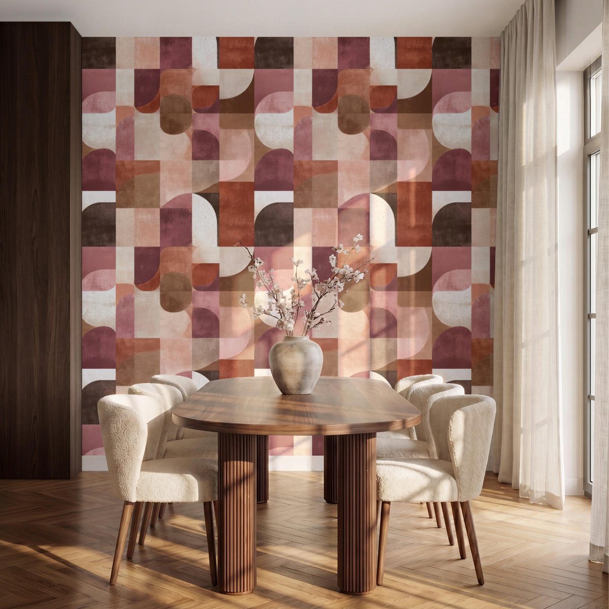 TAPETE - Geometrie - Modern - Retro - 240x260 cm - Multicolor, Papier (240/260cm) - OnlyWow