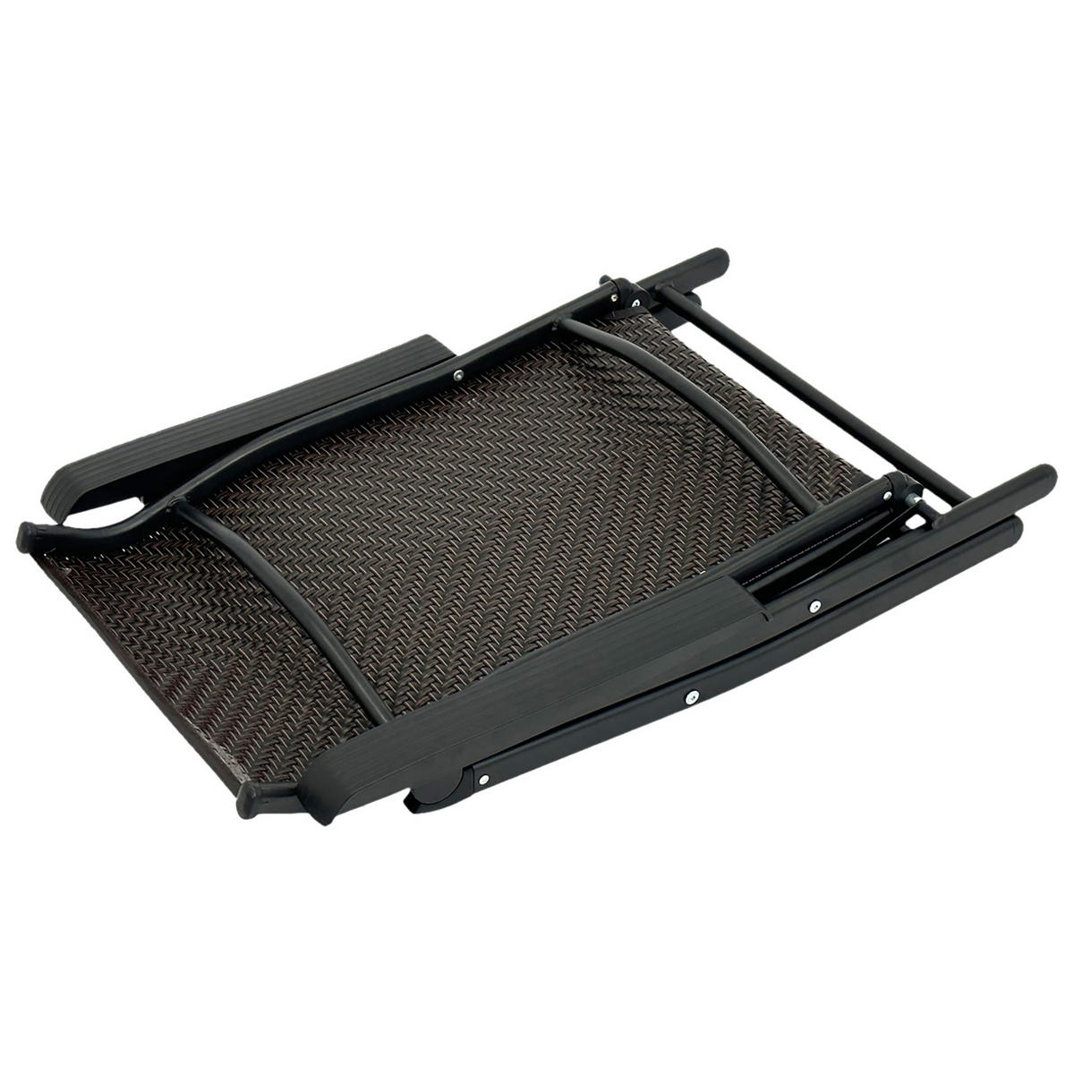 KLAPPSESSEL Washington - 2er-Set Hochlehner Ausführung 7-fach verstellbar, Gestell Stahl grau, Polyrattan braun - Braun, Metall (58/111/71cm) - TPFGarden