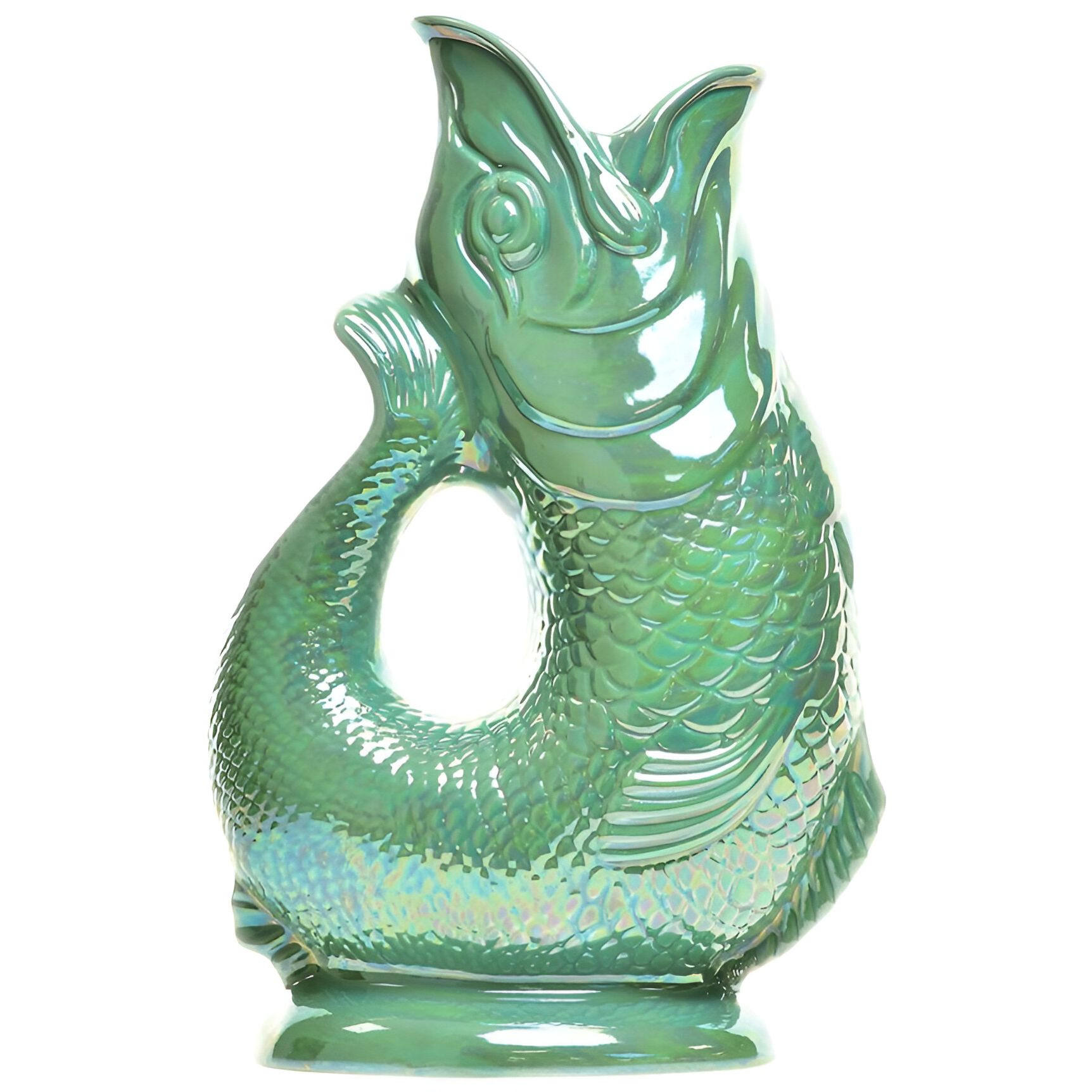 KARAFFE mit „Gluck-Gluck“-Geräusch 27,5/17/9,5 cm - Türkis, Keramik (1.2L) - Gluckigluck