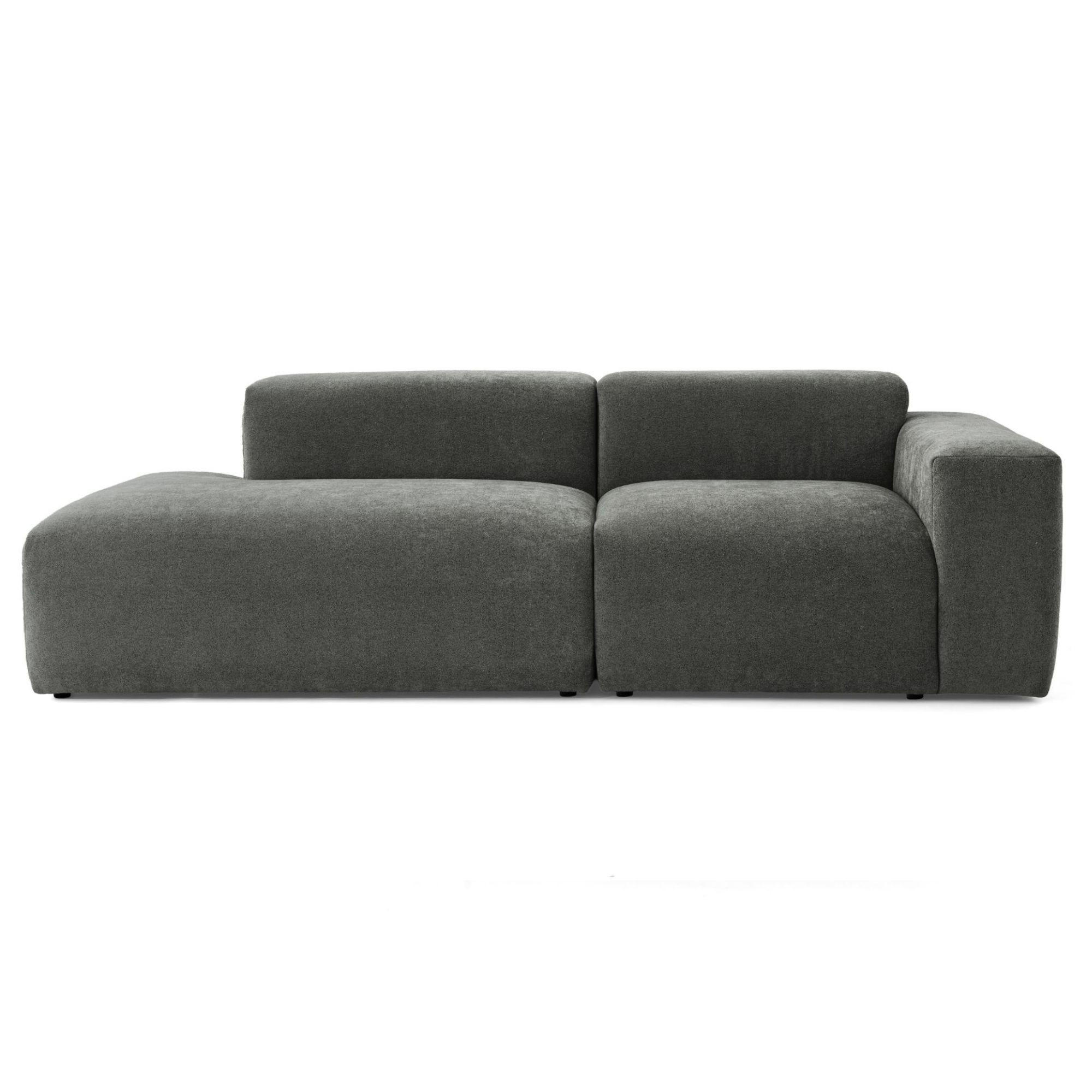 3-SITZER modulares Sofa HEAVEN SET 1 Links, Breite 255 cm Webstoff Dunkelgrau - Dunkelgrau/Schwarz, Holz/Kunststoff (255/71/102cm) - Muffo