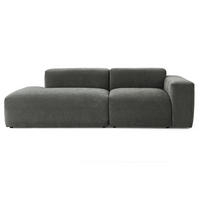 3-SITZER modulares Sofa HEAVEN SET 1 Links, Breite 255 cm Webstoff Dunkelgrau - Dunkelgrau/Schwarz, Holz/Kunststoff (255/71/102cm) - Muffo