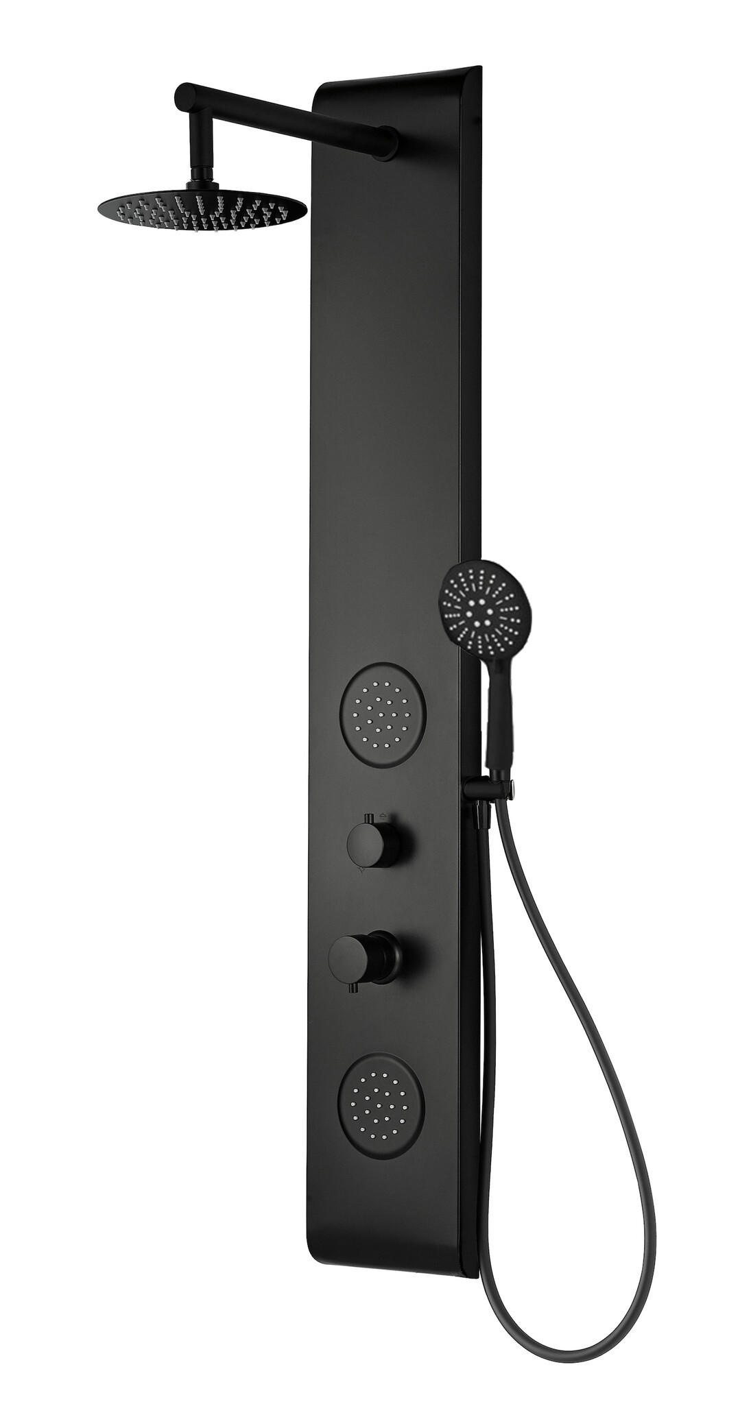 DUSCHPANEEL Suva Schwarz Kunststoff - 20 x 130 cm - Schwarz, Kunststoff (20/130/7cm) - Badplaats