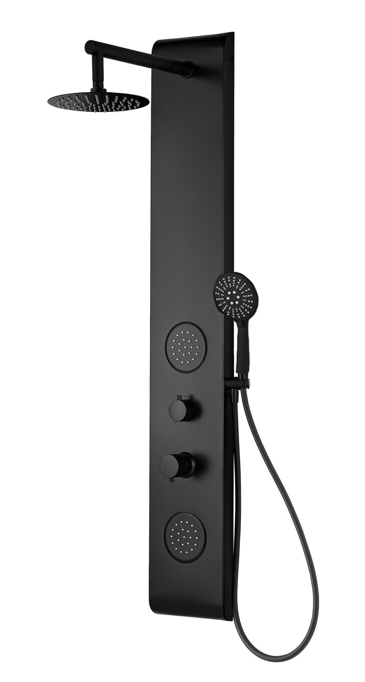 DUSCHPANEEL Suva Schwarz Kunststoff - 20 x 130 cm - Schwarz, Kunststoff (20/130/7cm) - Badplaats