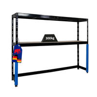 PROREGAL Garagenregal HERCULES 180x240x50cm 2 Lagerebenen Schwarz - Schwarz, Metall (240/180/50cm) - PROREGAL