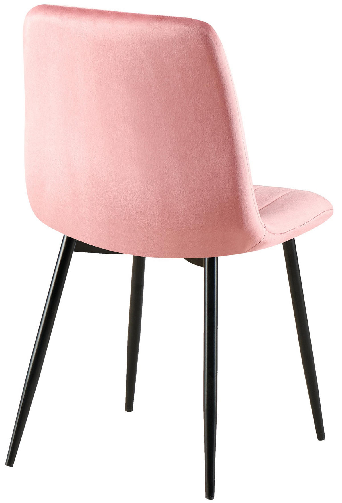 STUHL 4er Set Samt Pink - Pink/Schwarz, Textil/Metall (45/88/53cm) - CLP