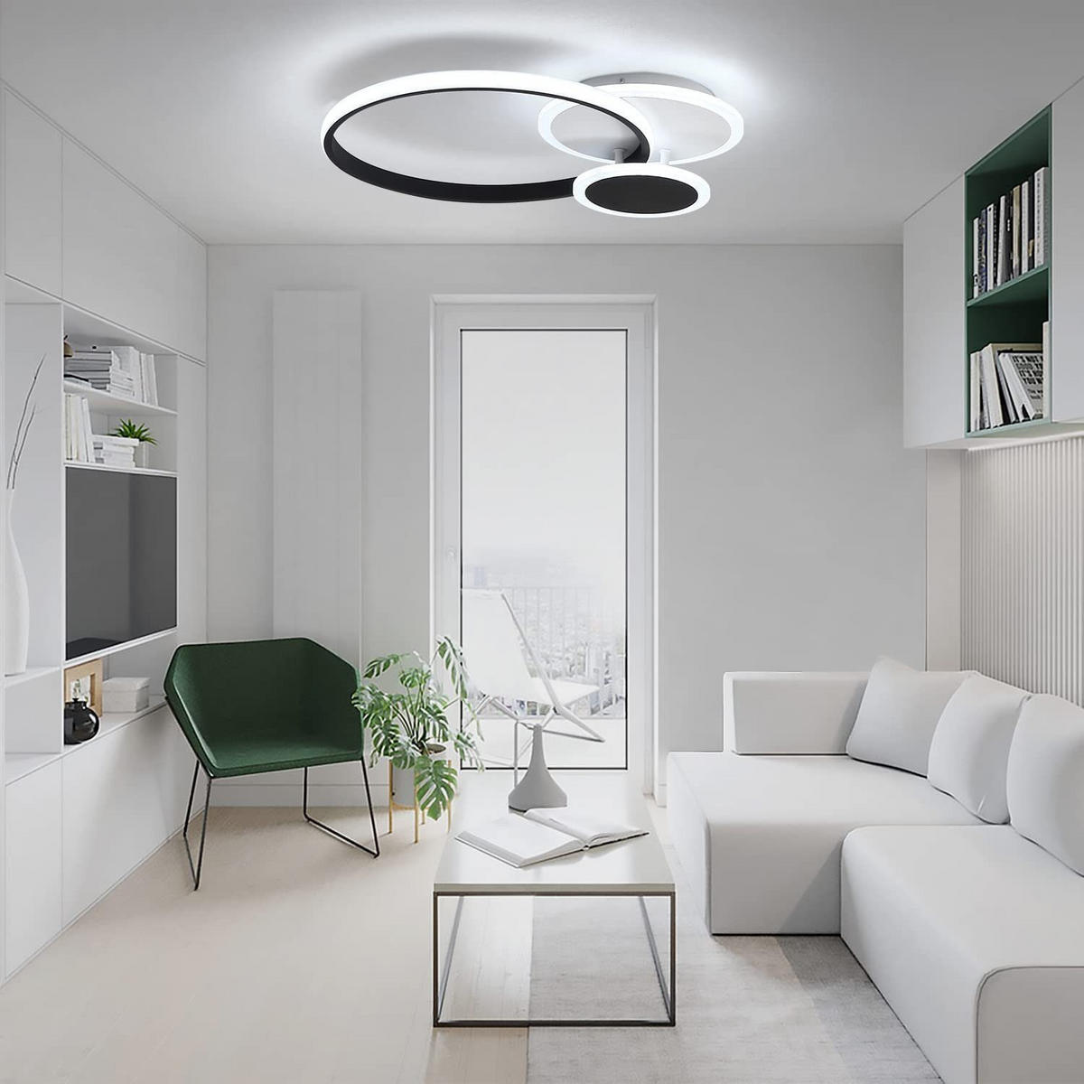 LED-DECKENLEUCHTE Reinhard 44/36/8 cm - Schwarz, Metall (44/36/8cm) - Nettlife
