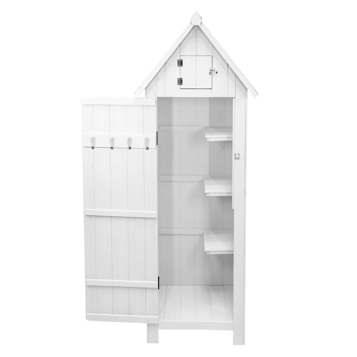 GARTENSCHRANK aus Holz – Weiß - Weiß, Holz (66/178/46cm)
