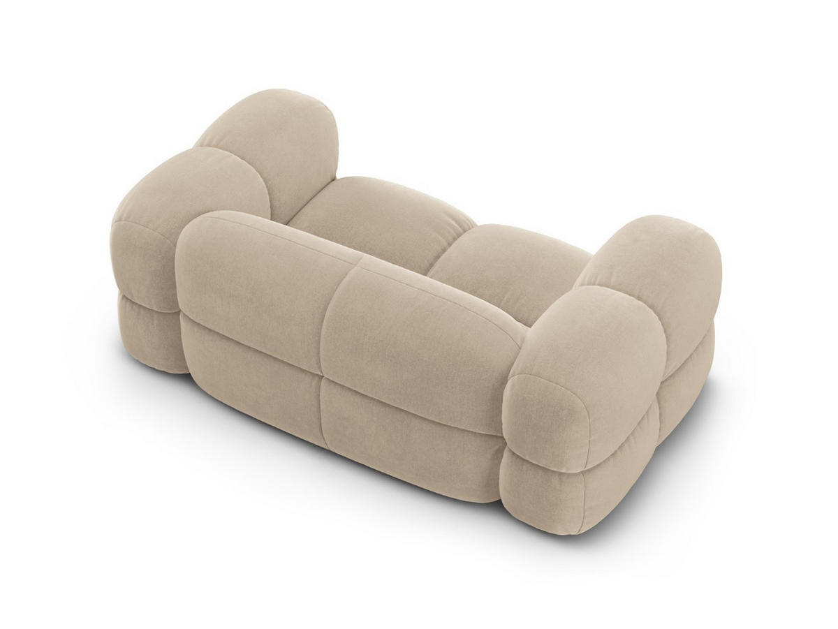 SOFA Loretto aus Samt leichtes beige 2 Sitzplätze - Creme, Textil (100/68/180cm) - Cosmopolitan Design