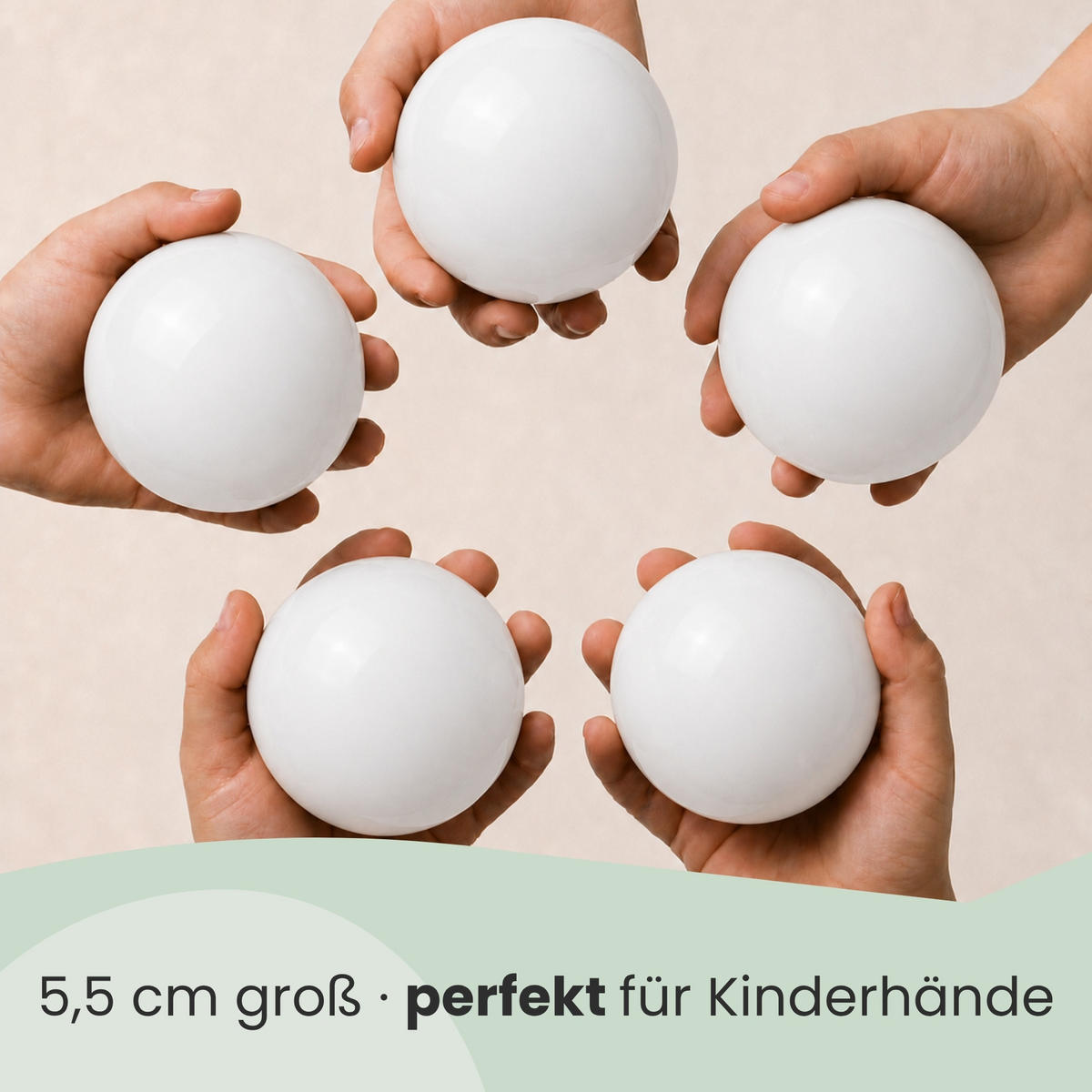 BÄLLEBAD-BÄLLE 50 Stück, Weiß, 5.5 cm - Weiß, Kunststoff (5.5/5.5/5.5cm) - Littletom