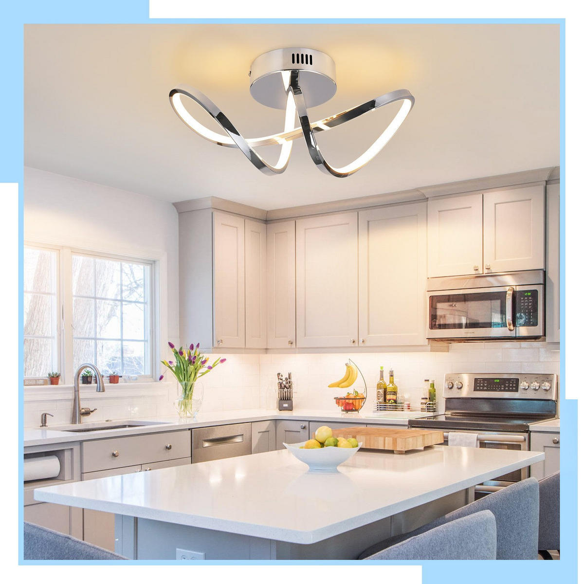 LED-DECKENLEUCHTE Marburg 34/14.5/17 cm - Silberfarben, Metall (34/14.5/17cm) - Nettlife