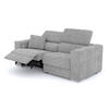 SOFA QUARTZ 3-Sitzer mit 1 Relaxfunktion, hellgrau - Silberfarben/Hellgrau, Holzwerkstoff/Textil (204/80/102cm) - Courtois Laville