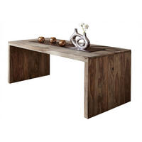 SCHREIBTISCH Sheesham 200x90x77 grau geölt NATURE GREY #712 - Grau, Holz (90/200/77cm) - Massivmoebel24