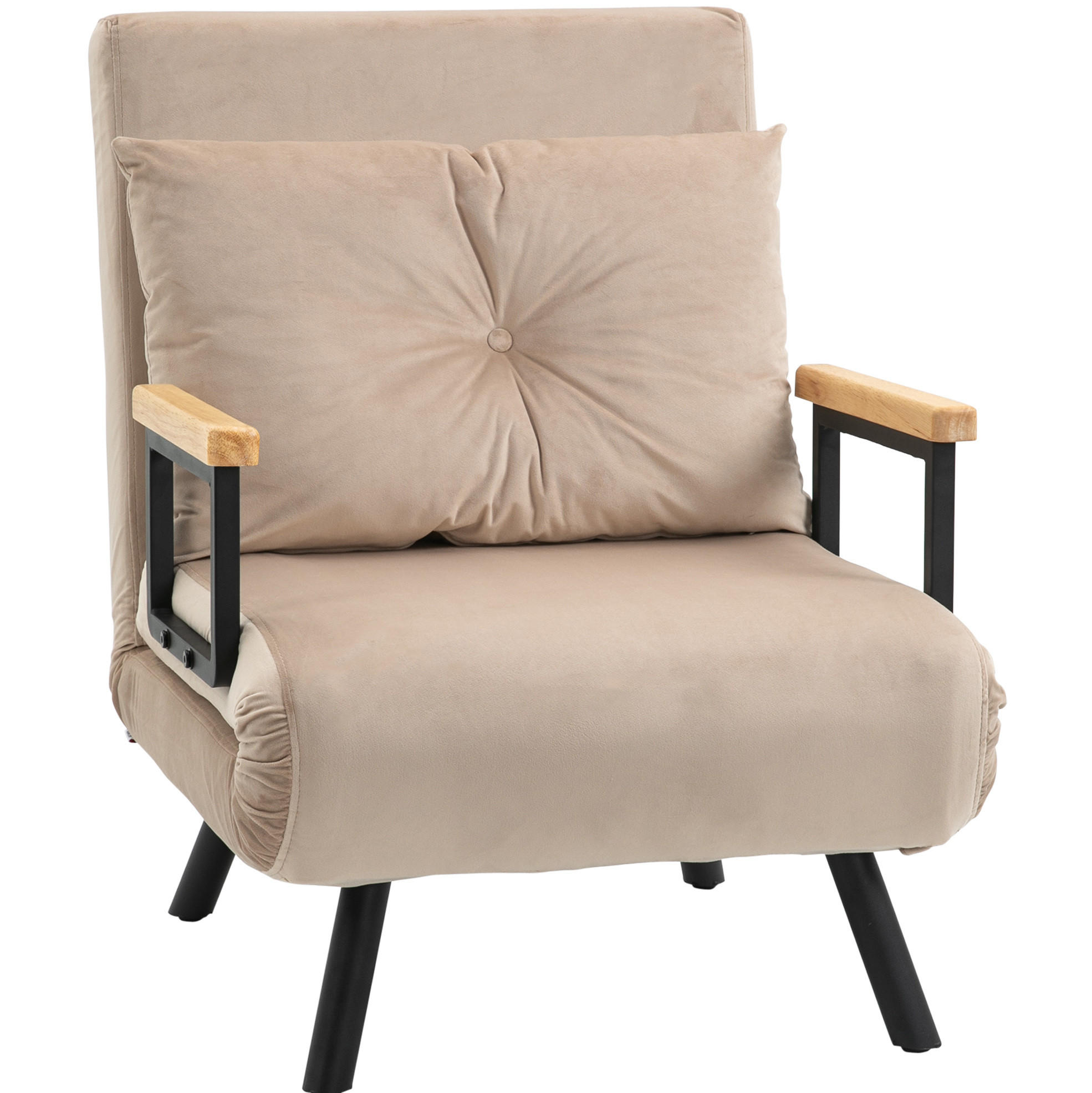 SCHLAFSESSEL 63/73/81 cm in Beige mit Bettfunktion und verstellbarer Rückenlehne - Beige, Textil (73/81/63cm) - Flora Grace