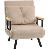 SCHLAFSESSEL 63/73/81 cm in Beige mit Bettfunktion und verstellbarer Rückenlehne - Beige, Textil (73/81/63cm) - Flora Grace