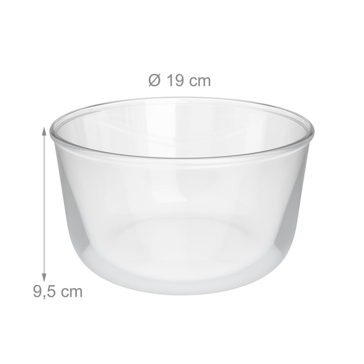 2XSALATSCHÜSSEL - Transparent, Glas (19cm) - Relaxdays