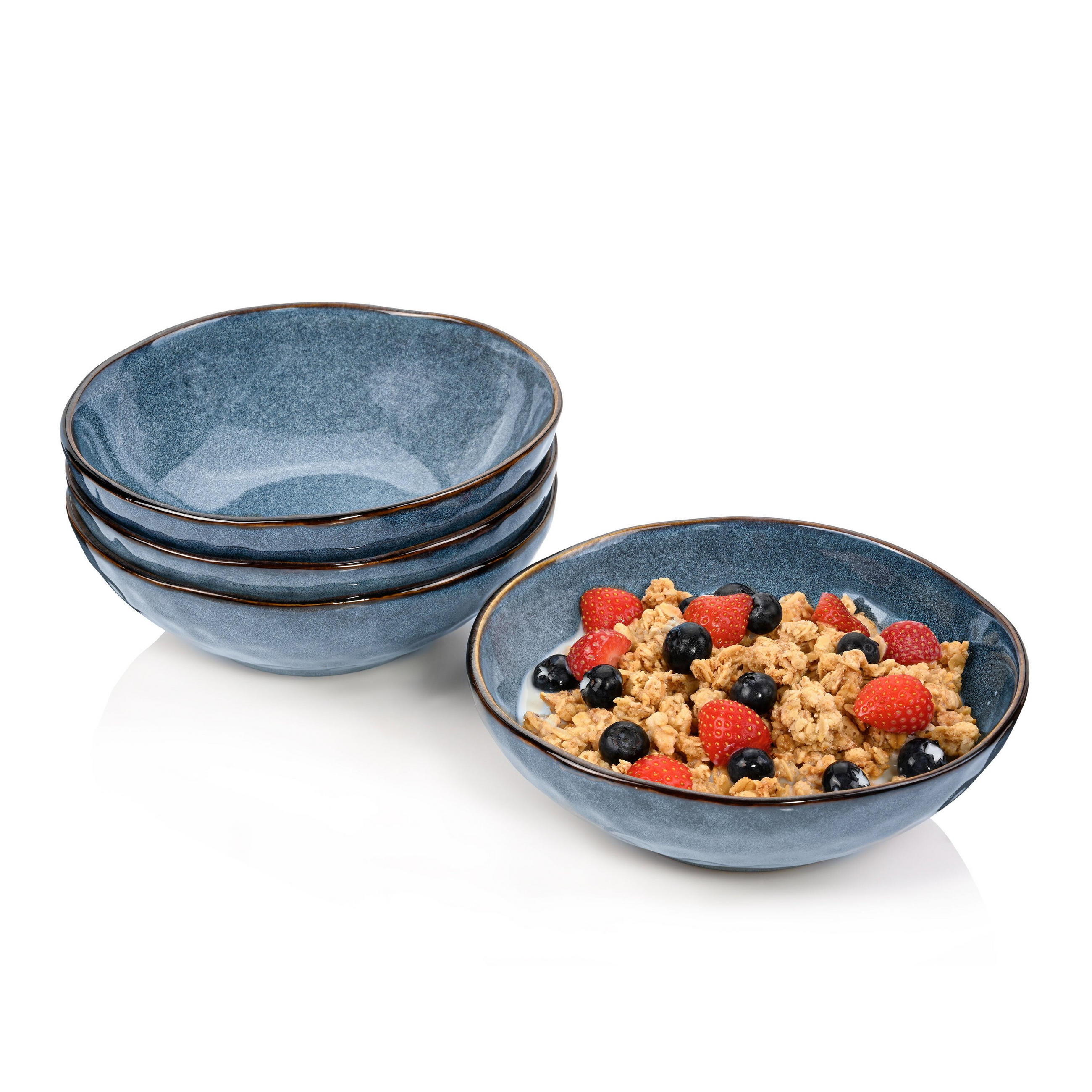 SCHALEN SET DARWIN - 4 teilig aus Steingut - Blau, Keramik (18cm) - Sänger