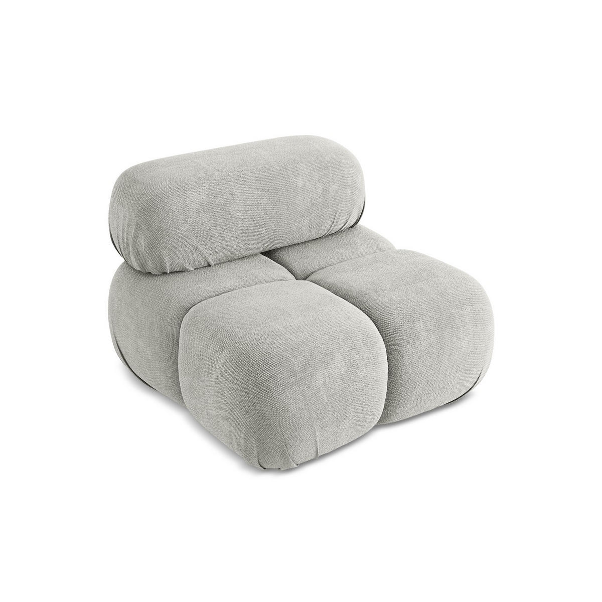 SESSEL Chenille Stoff Grau - Hellgrau/Schwarz, Kunststoff/Textil (96/70/95cm) - LaMiaSofa