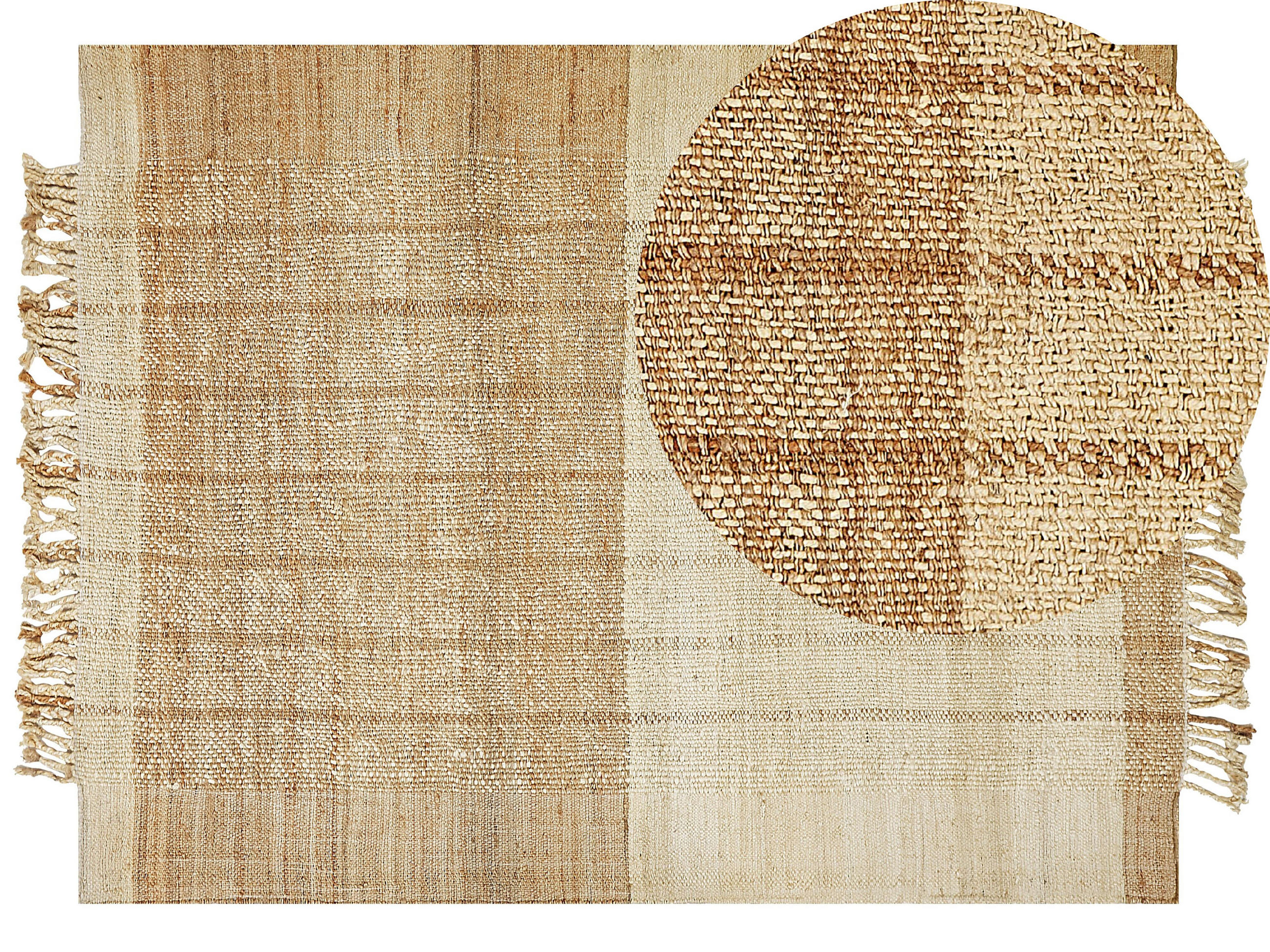 TEPPICH geflochten Karkin 230/160 cm - Beige, Naturmaterialen (160/230cm) - Beliani