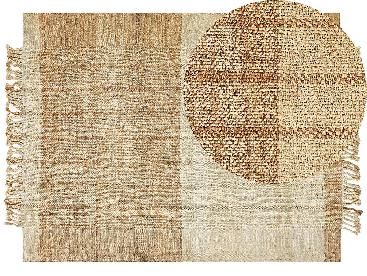 TEPPICH geflochten Karkin 230/160 cm - Beige, Naturmaterialien (160/230cm) - Beliani