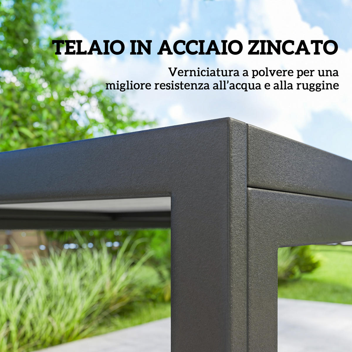 GARTENMÖBELSET 7-teilig,6 Texteline-Stühle+Holzoptik Couchtisch,schwarz - Schwarz, Metall - Vallsero