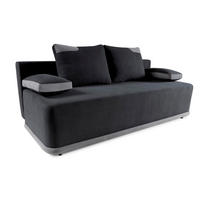 SOFA Blackers Schwarz, mit Schlaffunktion und Bettkasten - Schwarz, Holzwerkstoff (200/93/98cm)