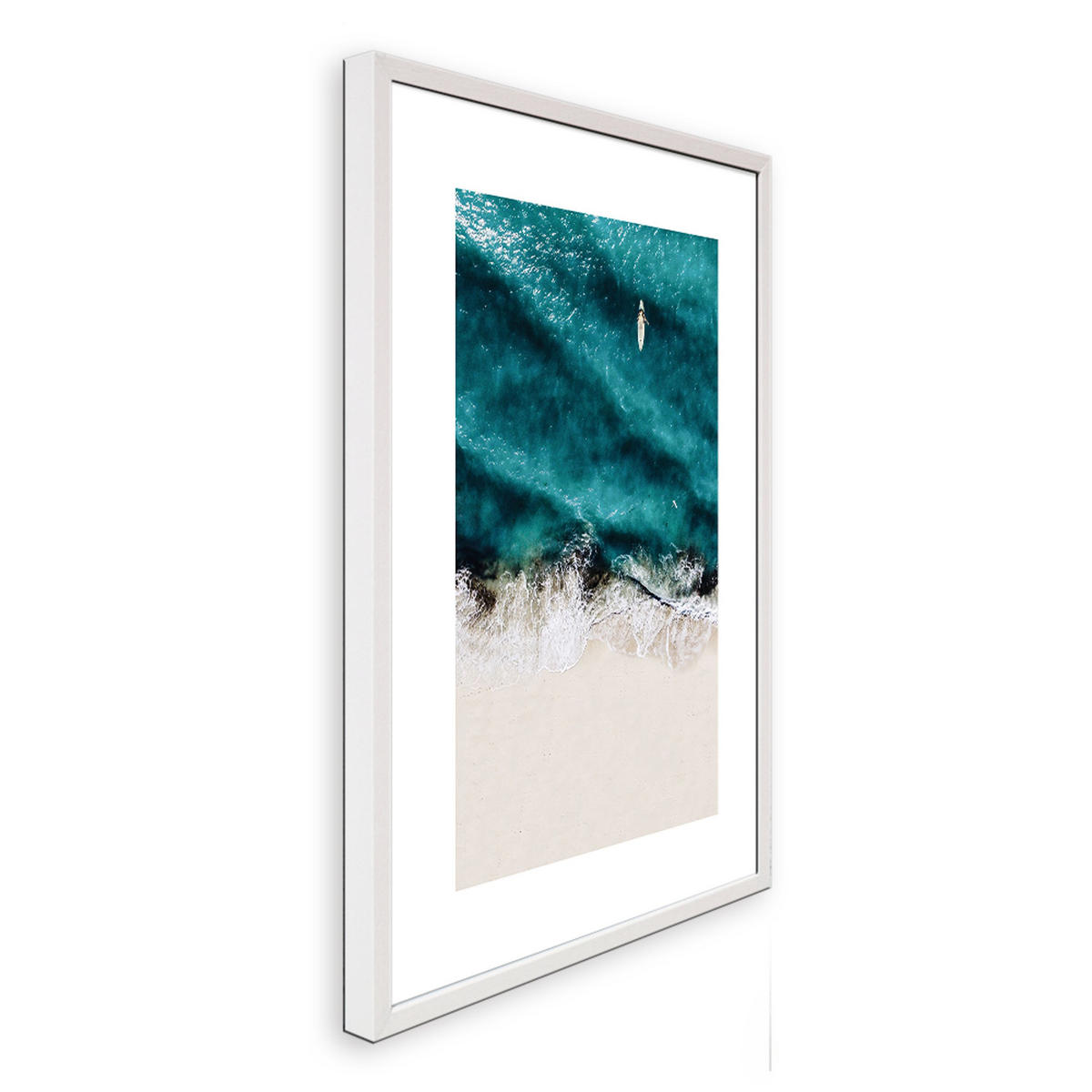 POSTER mit Rahmen 50x70 cm Strandlandschaft Türkis - Blau, Holz (51/71cm) - artissimo