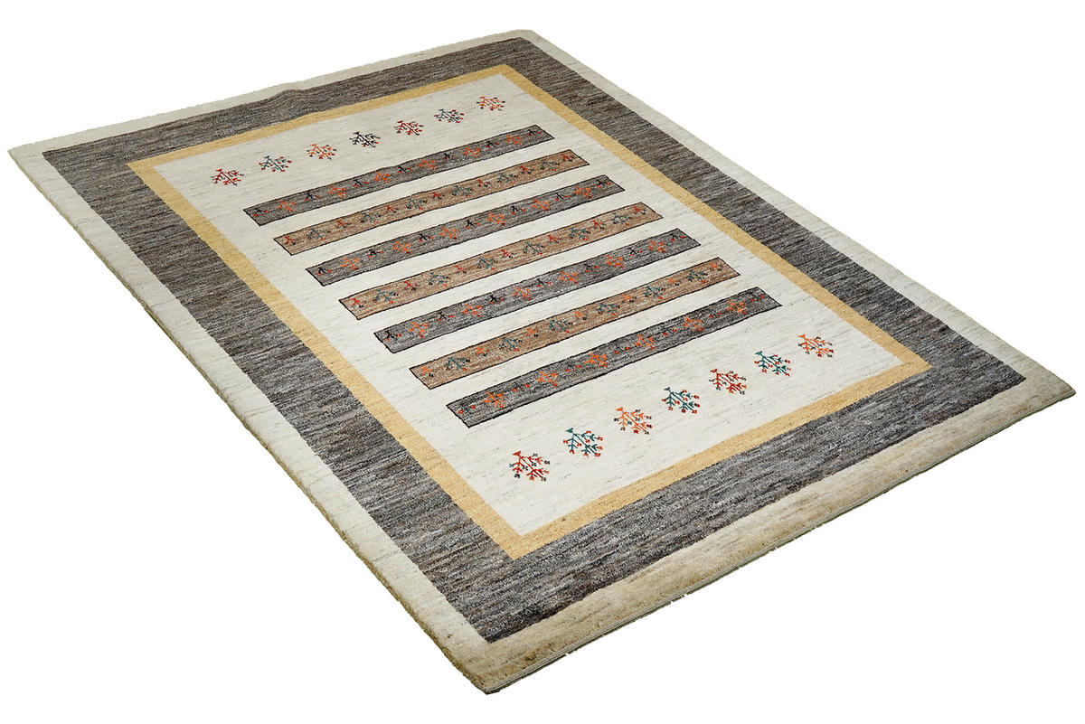 TEPPICH Gabbeh Sonnat Beige 203/152 cm Schurwolle - Beige, Textil (152/203cm) - Looma
