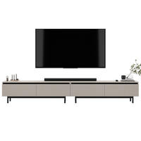 TV-LOWBOARD 2-er Set Selene Kaschmir Matt mit Metallrahmen 140 cm - Kaschmir/Beige, Holzwerkstoff/Metall (280/44/35cm) - Meble Lindner