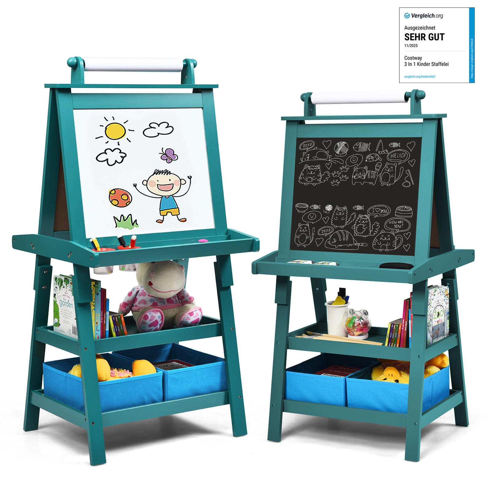 Costway Staffelei Blau 59x117x50 cm