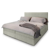 BOXBETT PISA 200x200 cm mit Matratze und Topper, H2+H3 - Hellgrau - Hellgrau, Holz (200/200cm) - MASSENO