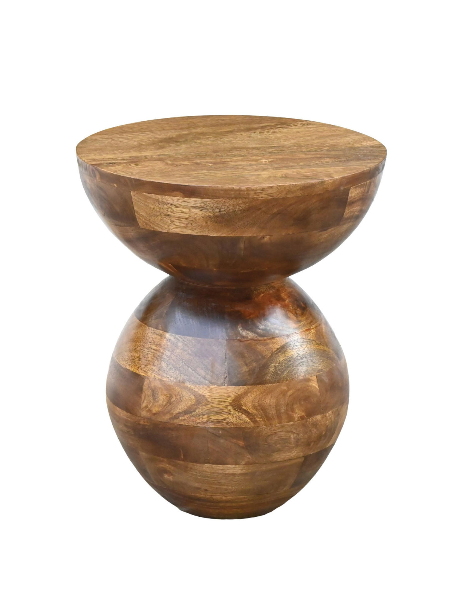 BEISTELLTISCH TERRACINA, Mango Massivholz, Ø 35 x 42 cm - Braun, Mangoholz/Holz (35/35/42cm) - KADIMA DESIGN