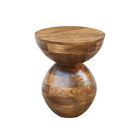 BEISTELLTISCH TERRACINA, Mango Massivholz, Ø 35 x 42 cm - Braun, Mangoholz/Holz (35/35/42cm) - KADIMA DESIGN