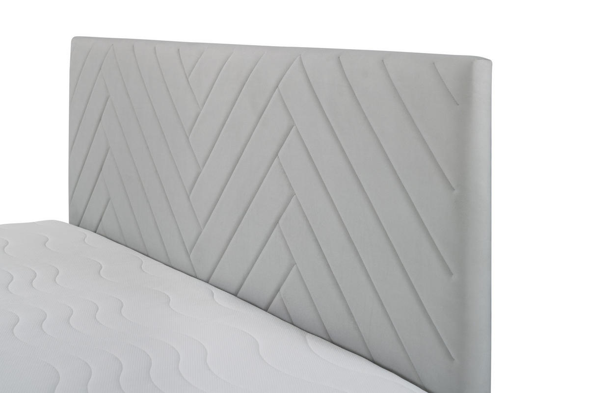 BOXSPRINGBETT NOVA mit Topper und Bettkasten, Silberfarben, 160x200 cm - Silberfarben, Textil (160/200cm) - KS Home Concept