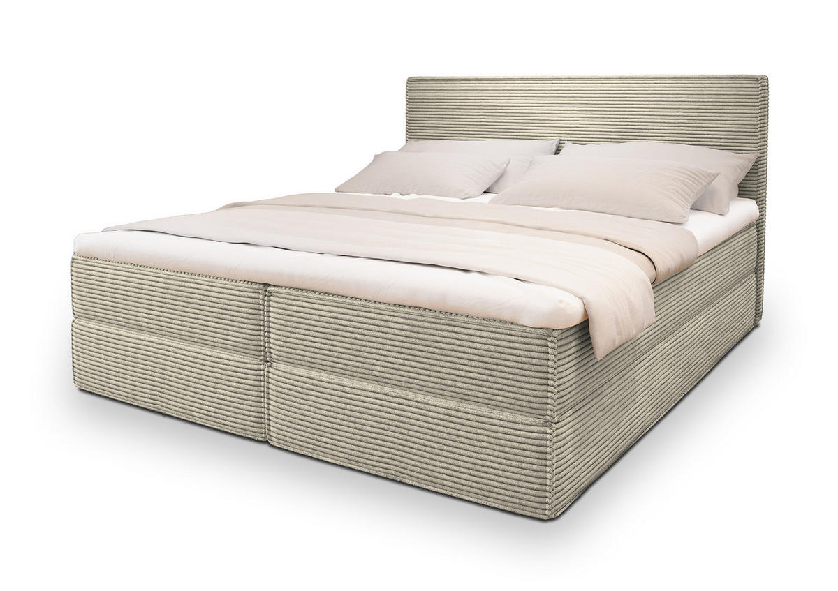 POSTEL BOXSPRING PELLIO 160x200 cm, s matrací a úložným prostorem, krémová - krémová, kompozitní dřevo/textil (160/200cm) - MASSENO