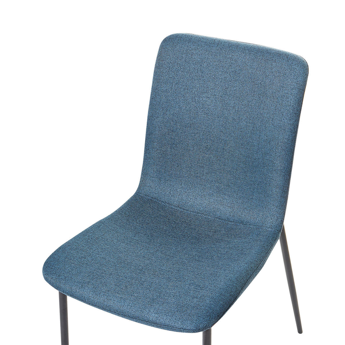 ESSZIMMERSTUHL 4er-Set Dunkelblau Glendive - Blau/Schwarz, Textil (44/81/65cm) - Beliani