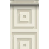 TAPETE 3D-Quadrate 50 x 900 cm - Beige, Papier (50/900cm) - Origin Wallcoverings