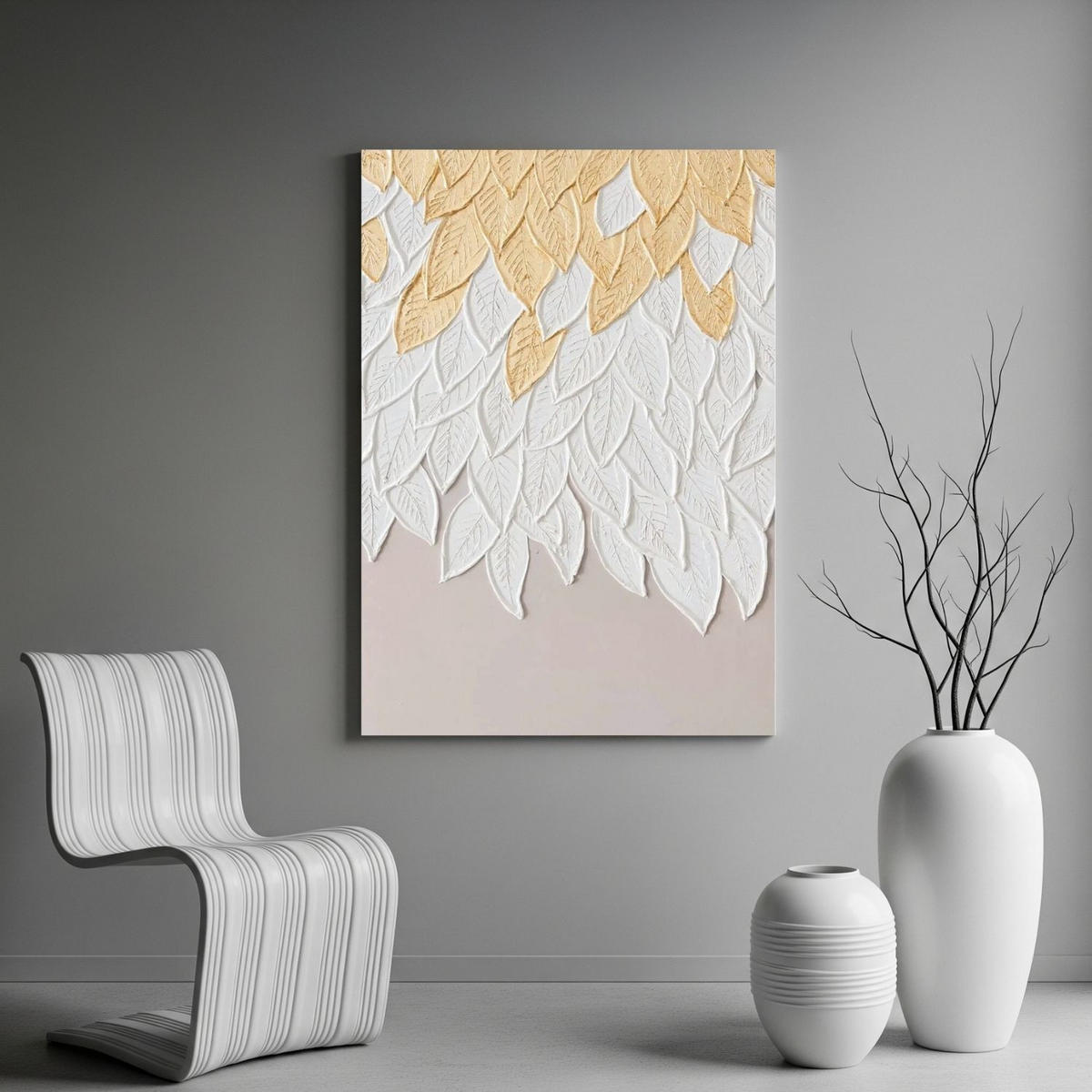 ACRYLBILD HANDGEMALT 60/90 cm - Beige/Weiß, Holz/Textil (60/90cm) - KUNSTLOFT