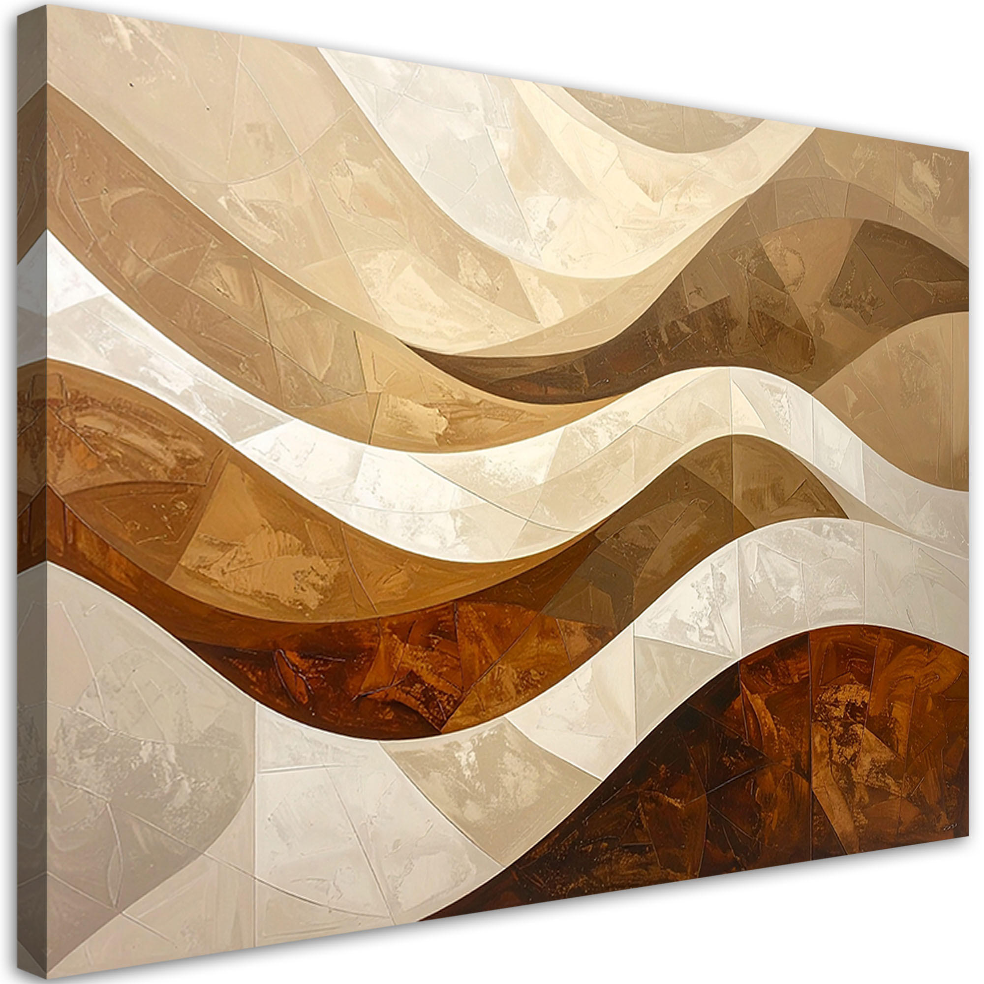 LEINWANDBILD 3D und geometrisch 90x60cm - Beige, Textil (90/60cm) - Feeby