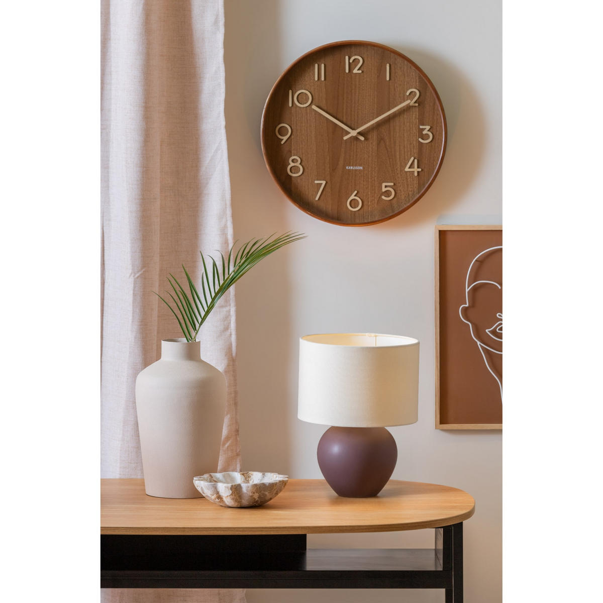 TISCHLAMPE Alma Cone Braun 23/23/32.5 cm - Mauve, Keramik (23/23/32.5cm) - Leitmotiv