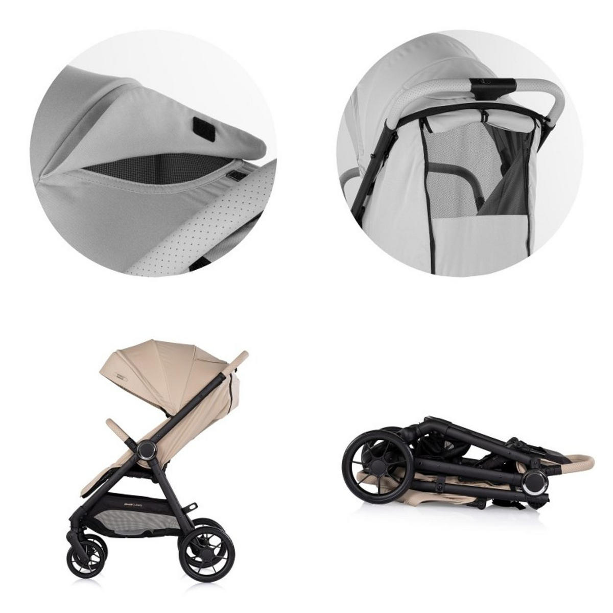 KINDERWAGEN Ultera braun klappbar Korb Federung Hinterradbremse Gurt - Braun, Metall (75/56/102cm) - Chipolino