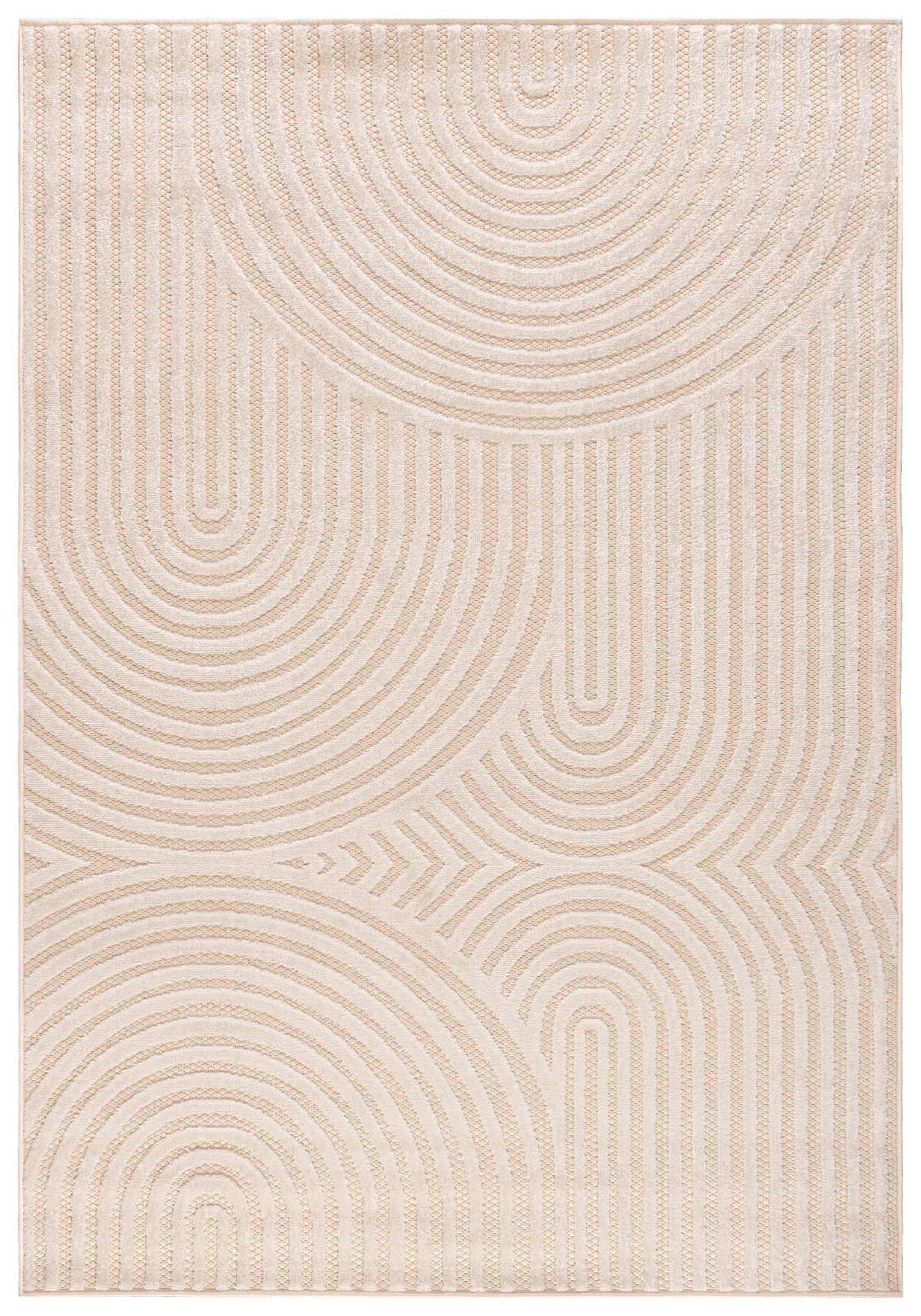 TEPIH bež bijeli geometrijski - 140x200 cm - bež/krem, tekstil (140/200cm) - Mazovia
