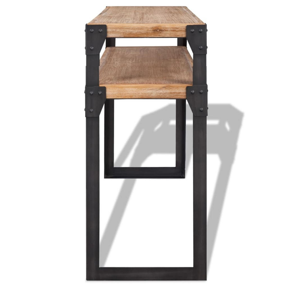 KONSOLENTISCH Akazienholz Massiv 120/40/85 Cm - Schwarz/Braun, Holz/Metall (120/40/85cm) - vidaXL