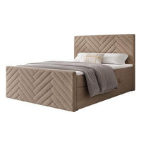 BOXBETT NEREA PLUS 160/200 cm mit Matratze und Topper, Hellbraun - Hellbraun, Holzwerkstoff/Textil (160/200cm) - Idohome