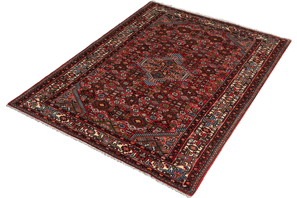 ORIENTTEPPICH handgeknüpft Assadabad Rot 200/127 cm Schurwolle - Rot, Textil (127/200cm) - Looma