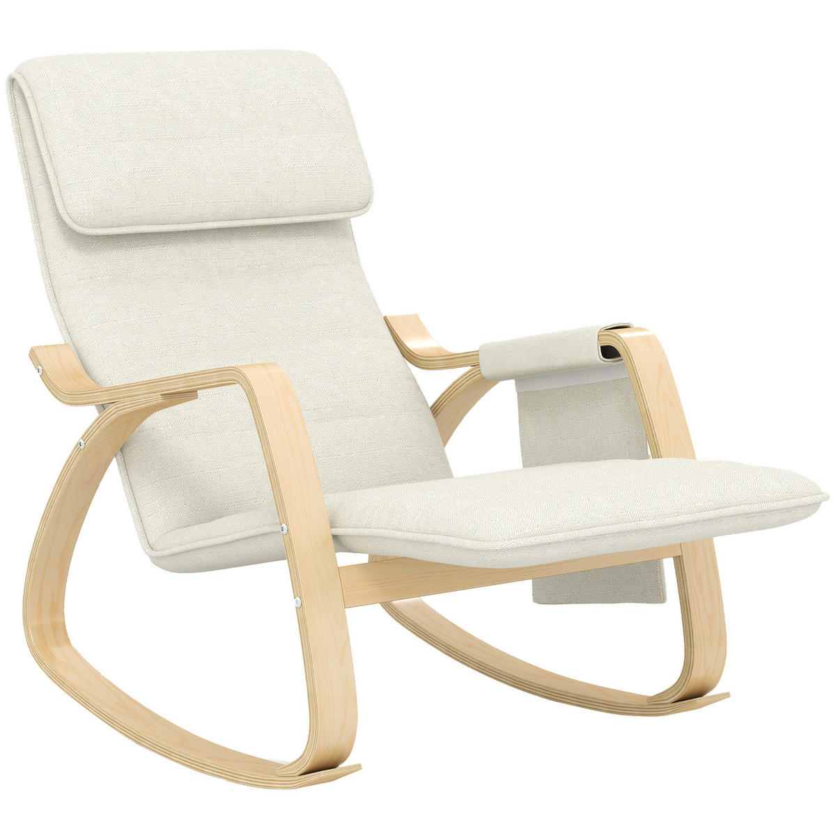 SCHAUKELSTUHL DE-17385 Cremeweiß - Creme, Holz (110/91/67cm) - ComfortXL