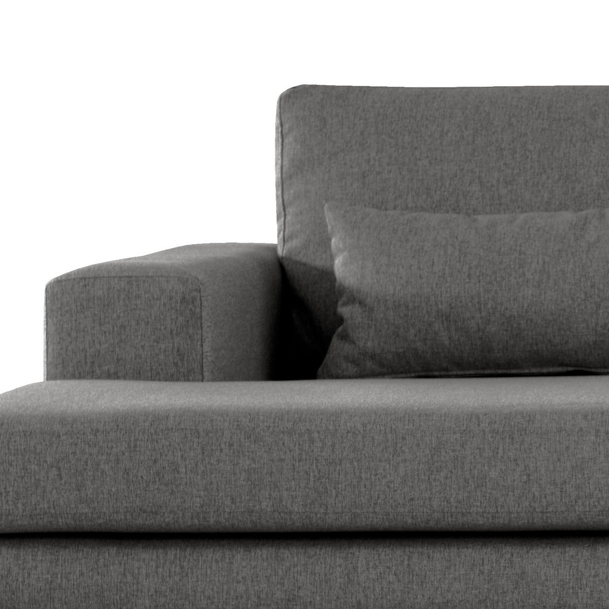 WOHNLANDSCHAFT mit Longchair - Eichefarben/Dunkelgrau, Eichenholz/Holz (371/81/219cm) - home24