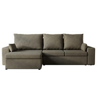 ECKSOFA Paco mit Bettkasten und Schlaffunktion, L-Form/XL-Form, Velourstoff, Universal - Hellgrau, Holzwerkstoff (276/145cm) - 4ALL HOME